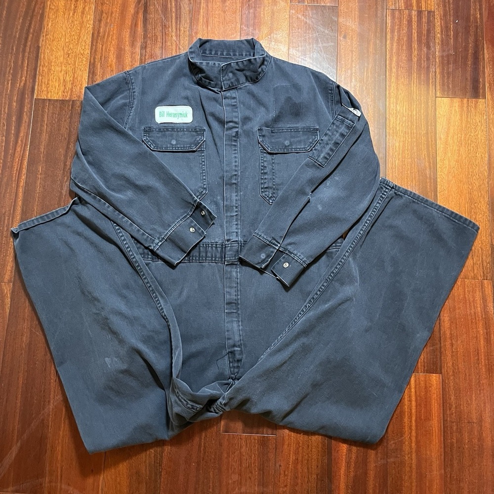 Bulwark FR Coveralls Mens 46 Blue Flame Resistant Jumpsuit 10.6 ATPV Distressed